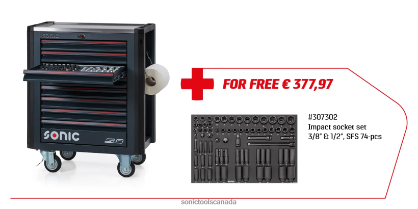 Sonic Filled Toolbox Next S9 363-Pcs + 307302 Reliable F0882J16