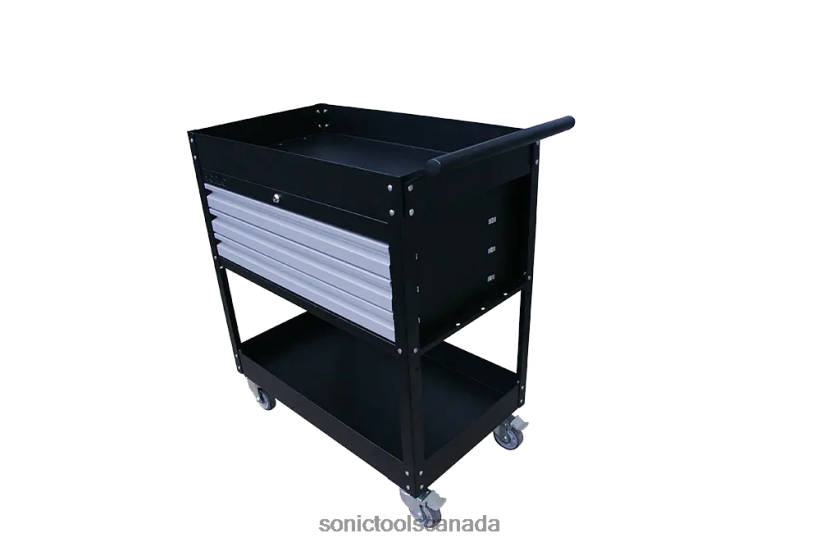 Sonic Service Cart 3 Drawers Black Reliable F0882J192