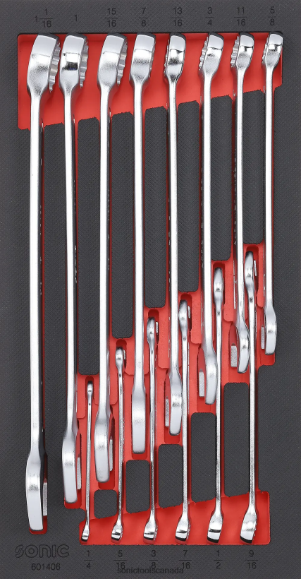 Sonic Combination Wrench Set (Sae) Sfs 1/3 14-Pcs Reliable F0882J798