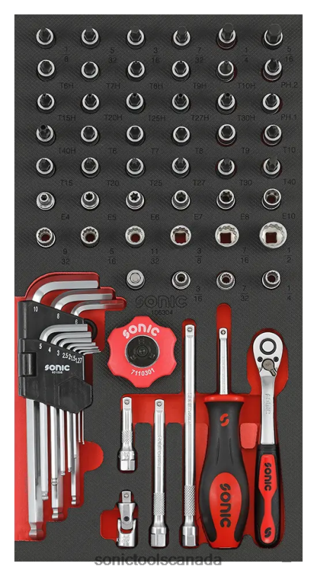 Sonic Flank Socket Set 1/4" 6 Pt. (Sae) Sfs 1/3 61-Pcs Classic F0882J808