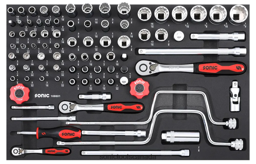 Sonic Bit Socket Set 1/4" 3/8" & 1/2" Sfs 86-Pcs (Aviation) Classic F0882J226
