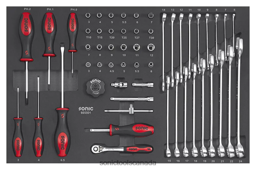 Sonic Eva 55Pc 1/4" Combination Sds & Wrench Set Classic F0882J860