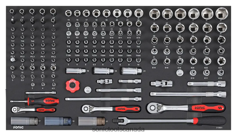 Sonic Combination Set 1/4" 3/8" And 1/2" Sfs 156-Pcs Reliable F0882J240
