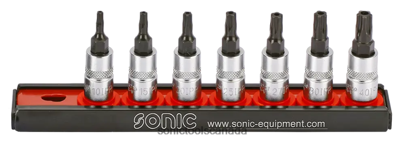 Sonic Bit Socket Set 1/4" Tx 5 Lobes On Rail 7-Pcs Classic F0882J374