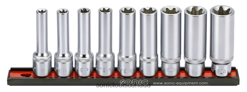 Sonic Bit Socket Tx-E 1/2" Set On Rail 9-Pcs Practical F0882J323