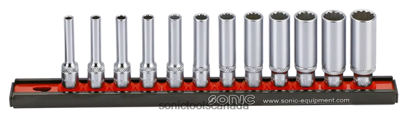 Sonic Deep Socket Set 1/4" 12 Pt. On Rail 12Pt.Cs Practical F0882J327