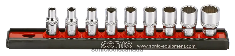 Sonic Socket Set 1/4" (Sae) On Rail 9-Pcs Reliable F0882J942
