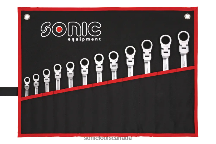 Sonic Flexible Ratcheting Wrench 12Pt. Set In Pouch 12-Pcs Latest F0882J345