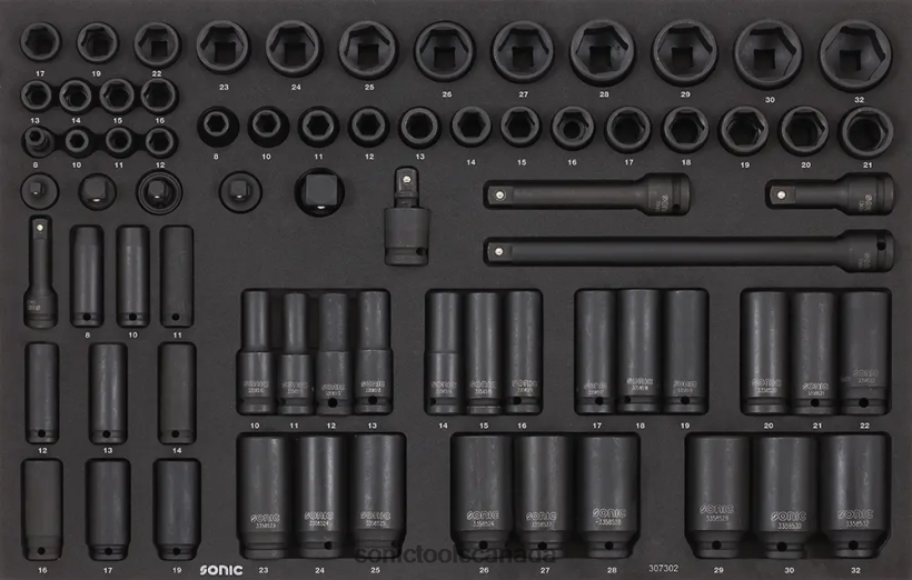 Sonic Impact Socket Set 3/8" & 1/2" Sfs 74-Pcs Classic F0882J586