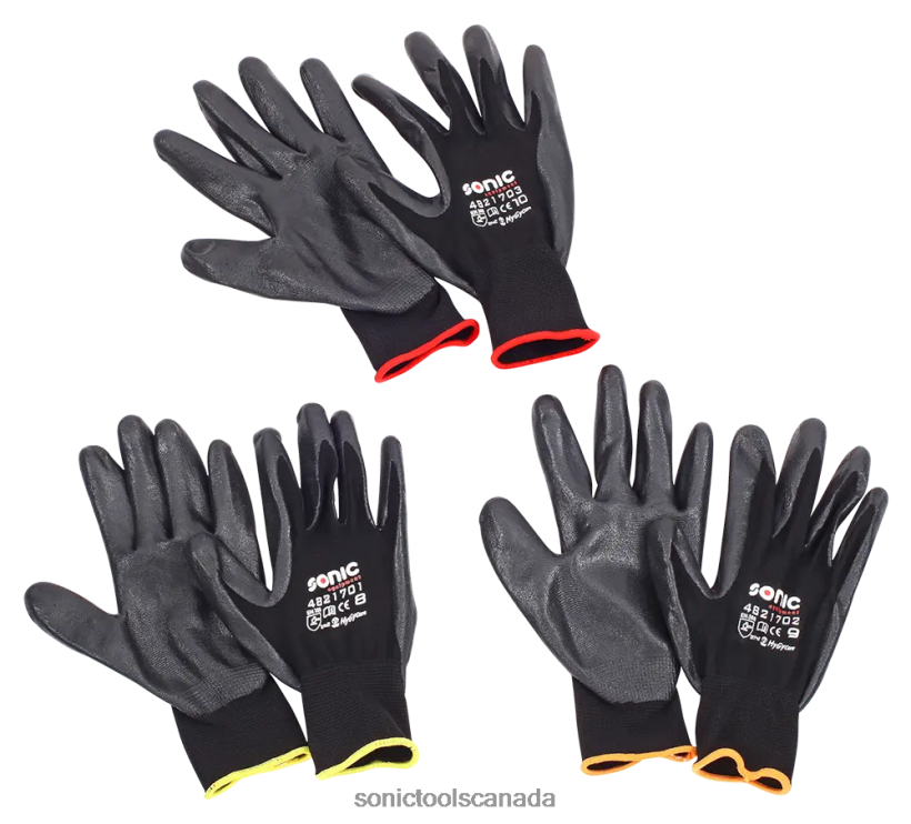 Sonic Nitrile Coated Glove Pair Nylon Liner Size 10 (Xl) Reliable F0882J716